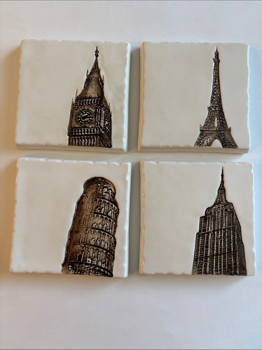 Restoration Hardware Architectural Landmarks Stoneware Coasters Set of 4